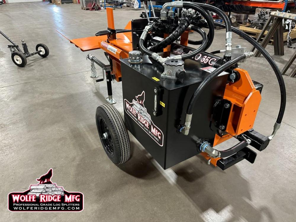Arriving in November 2026 - Wolfe Ridge 35C Compact Commercial log splitter - Olive 