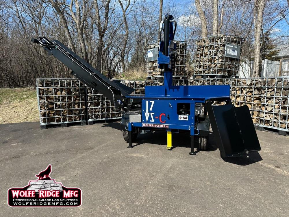 Arriving December 2026 / January 2027 - 17VS-C &ndash; Olive - Vertical Log Splitter with Conveyor 